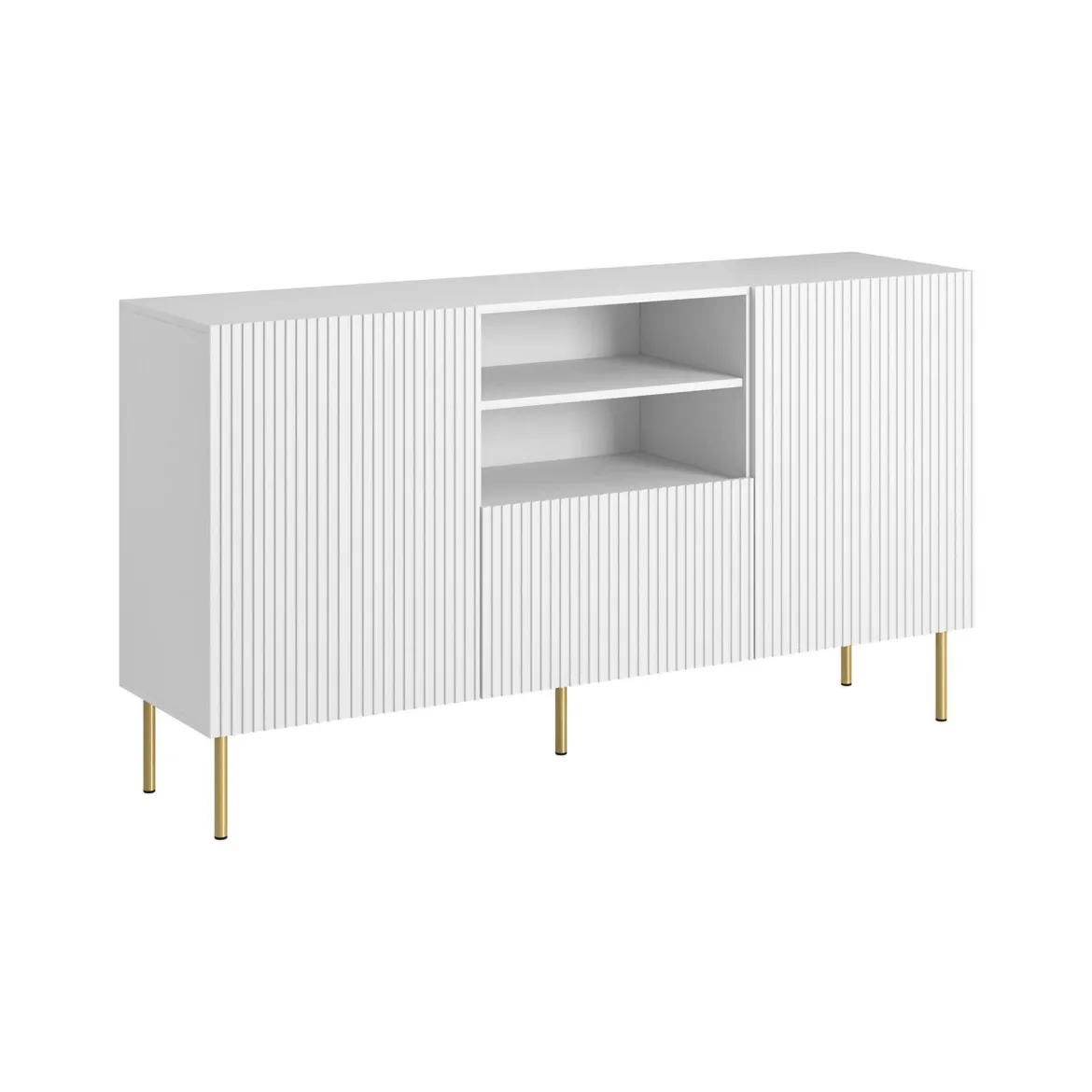 Credenza bianca 151x38x79h cm 2 ante e 3 cassetti - Whitney