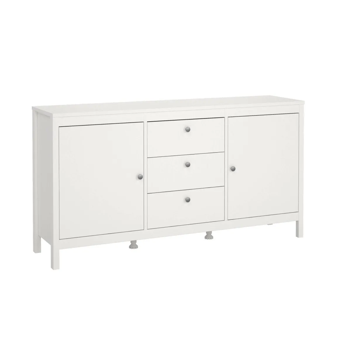 Credenza bianca 151x38x79h cm 2 ante e 3 cassetti - Whitney