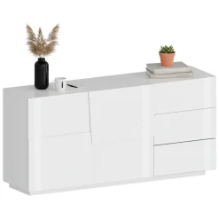 Credenza bianca 180x44x86h cm 2 ante e 3 cassetti - Avelignese