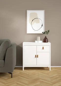 Credenza bianca 82x38x79h cm 2 ante e 1 cassetto - Romagna