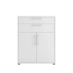 Credenza bianca 89x40x113h cm 2 ante e 2 cassetti - Agra