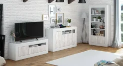 Credenza bianca 144x42x87h cm 3 ante - Ilizia