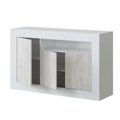 Credenza bianca 144x42x87h cm 3 ante - Ilizia