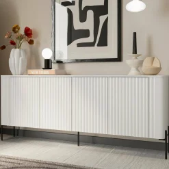 Credenza bianca 190x39x80h cm 4 ante - Laion