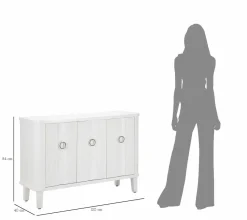 Credenza bianca 120x40x84h cm 3 ante - Lewis