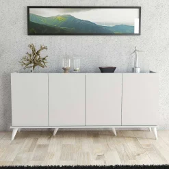 Credenza bianca 180x45x80h cm 4 ante - Paine