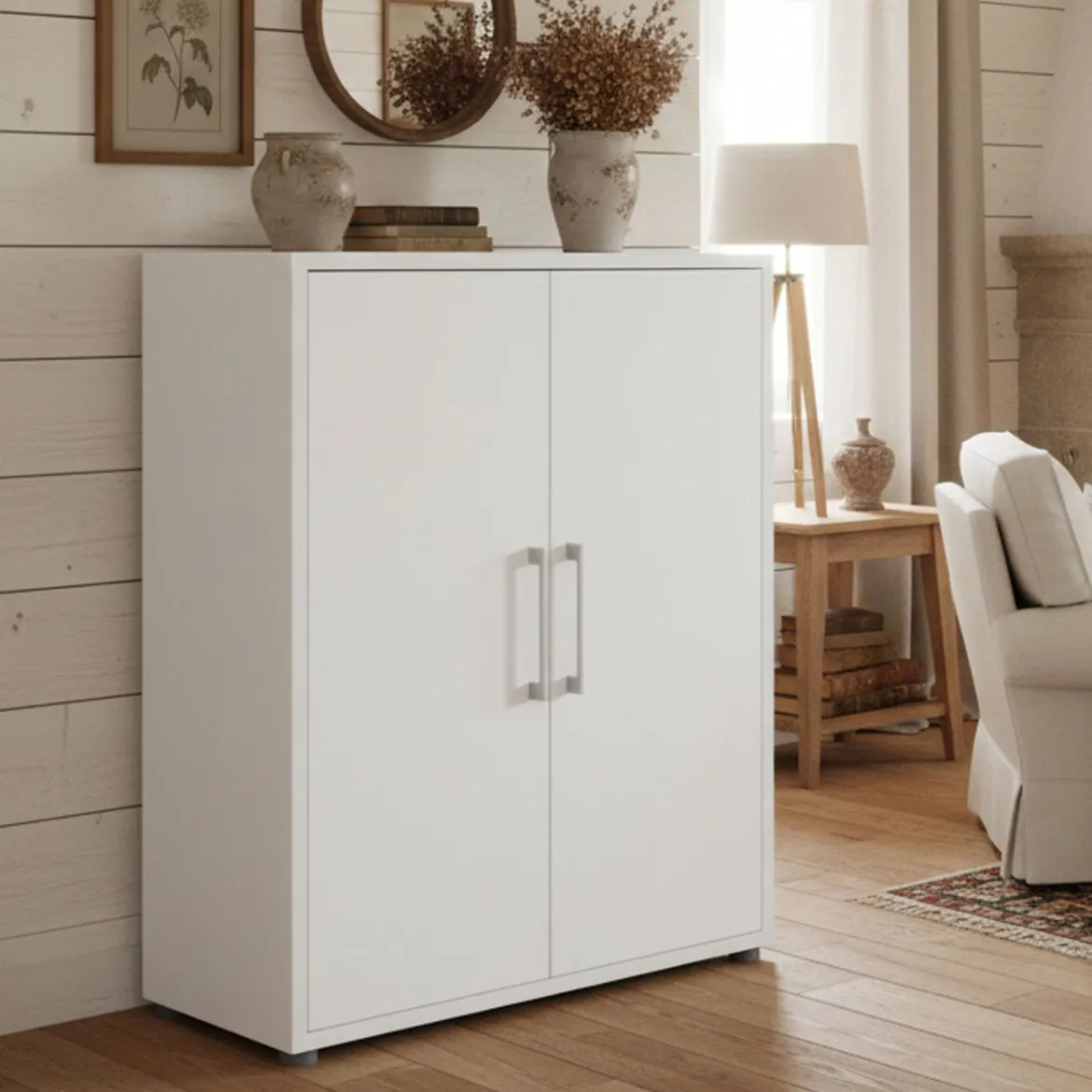 Credenza bianca 89x40x113h cm 2 ante - Warszawa