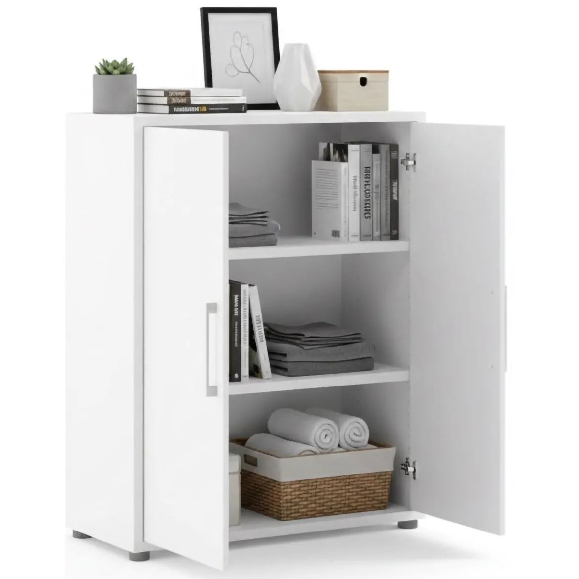 Credenza bianca 89x40x113h cm 2 ante - Warszawa
