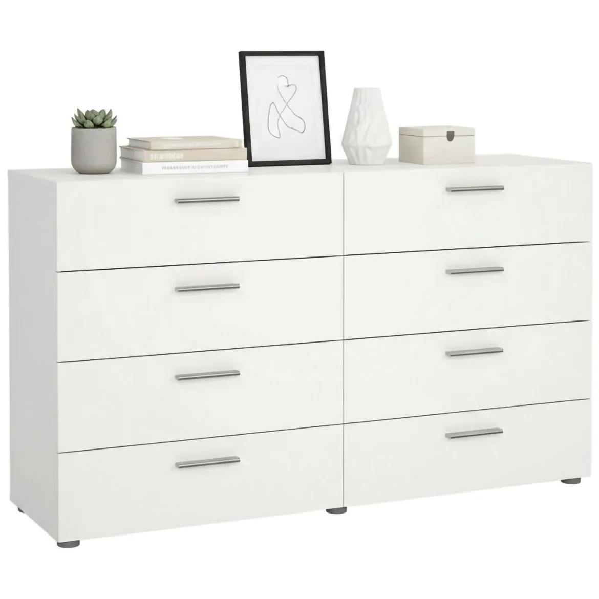 Credenza bianca 140x40x81h cm 8 cassetti - Phethai