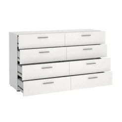 Credenza bianca 140x40x81h cm 8 cassetti - Phethai