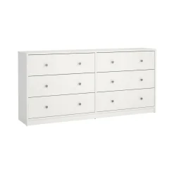 Credenza bianca 143x30x68h cm 6 cassetti - Rick