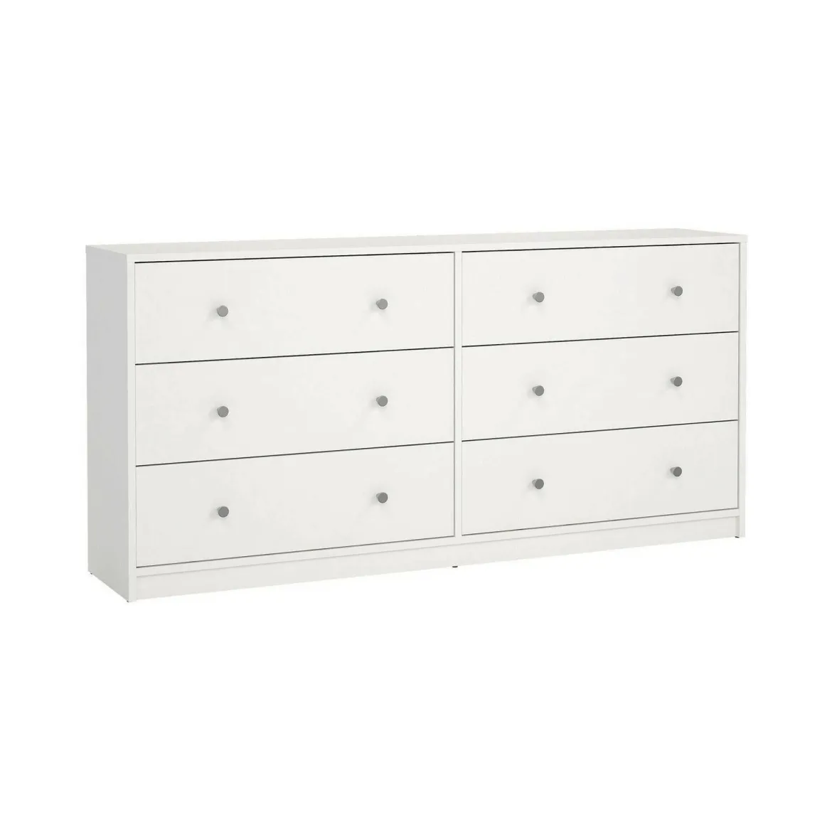 Credenza bianca 143x30x68h cm 6 cassetti - Rick
