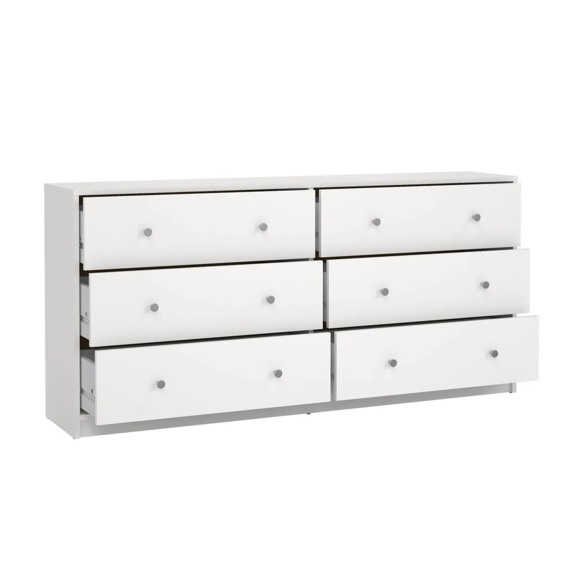 Credenza bianca 143x30x68h cm 6 cassetti - Rick