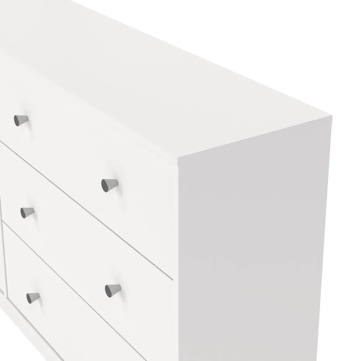 Credenza bianca 143x30x68h cm 6 cassetti - Rick