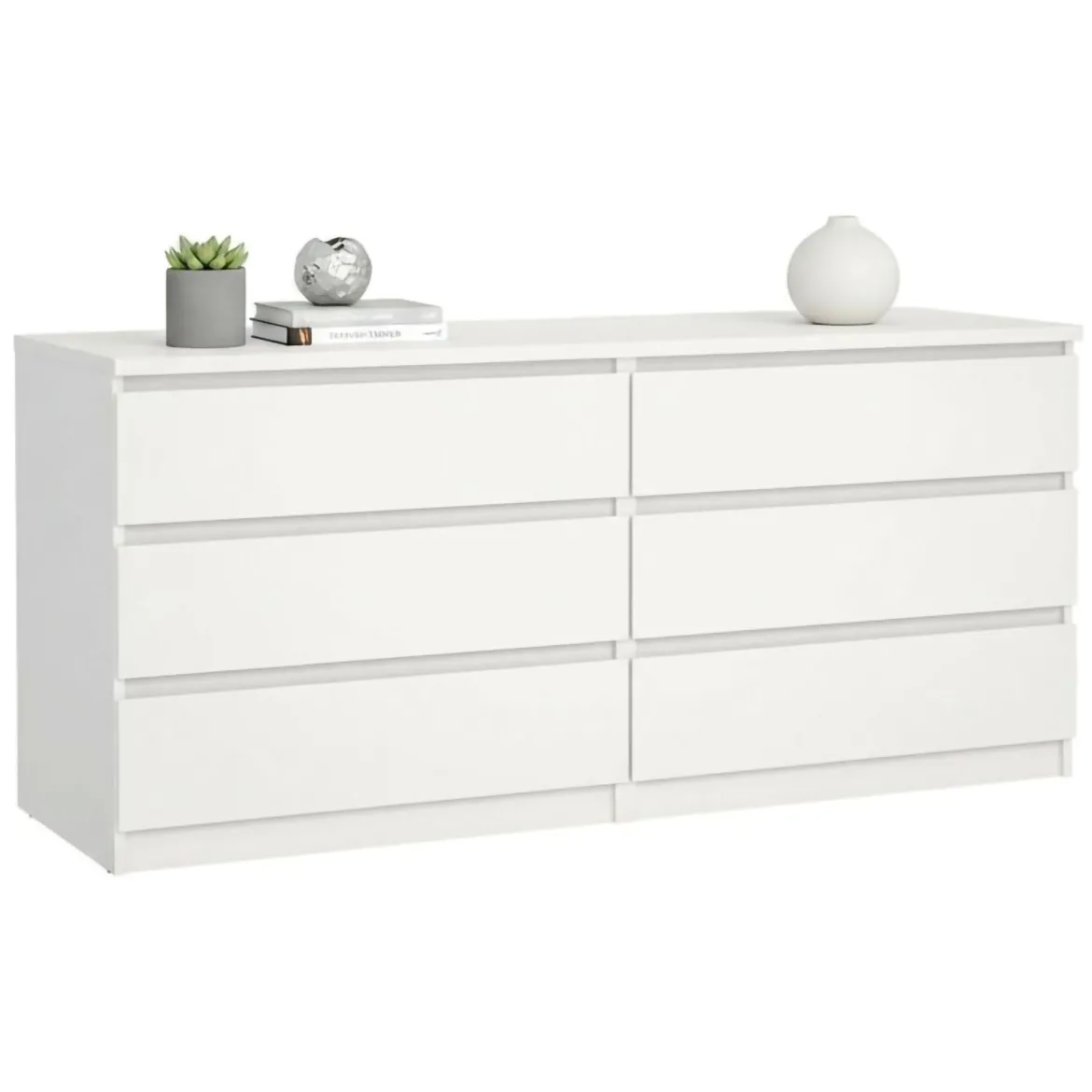 Credenza bianca 153x50x70h cm 6 cassetti - Abacadabra