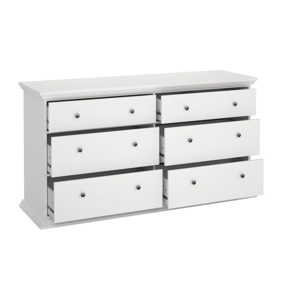 Credenza bianca 163x51x88h cm 6 cassetti - Hibaru