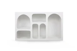 Credenza bianca 120x37x74h cm 5 vani - Arsenio