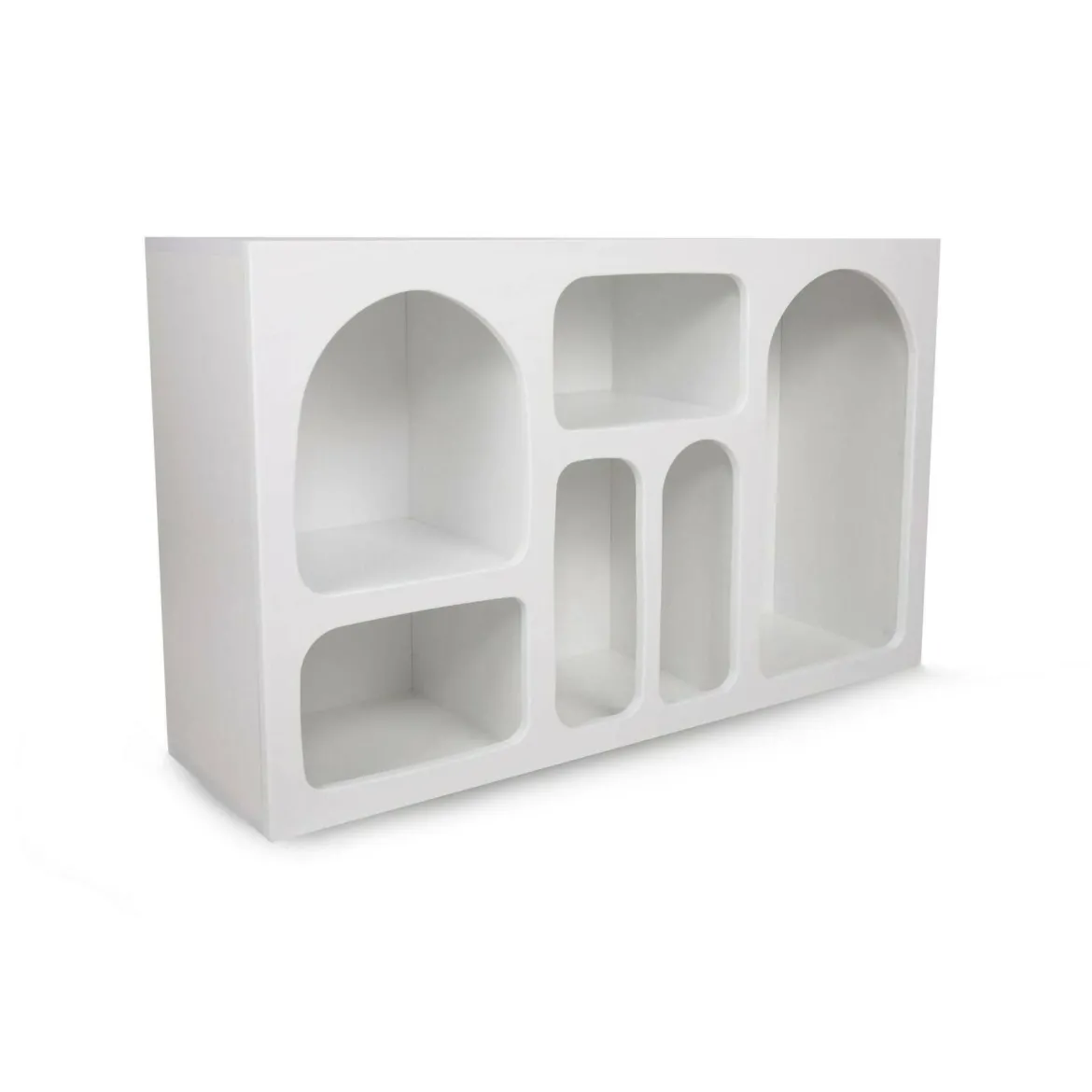 Credenza bianca 120x37x74h cm 5 vani - Arsenio