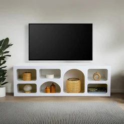 Credenza bianca 160x38x51h cm 7 vani - Arsenio
