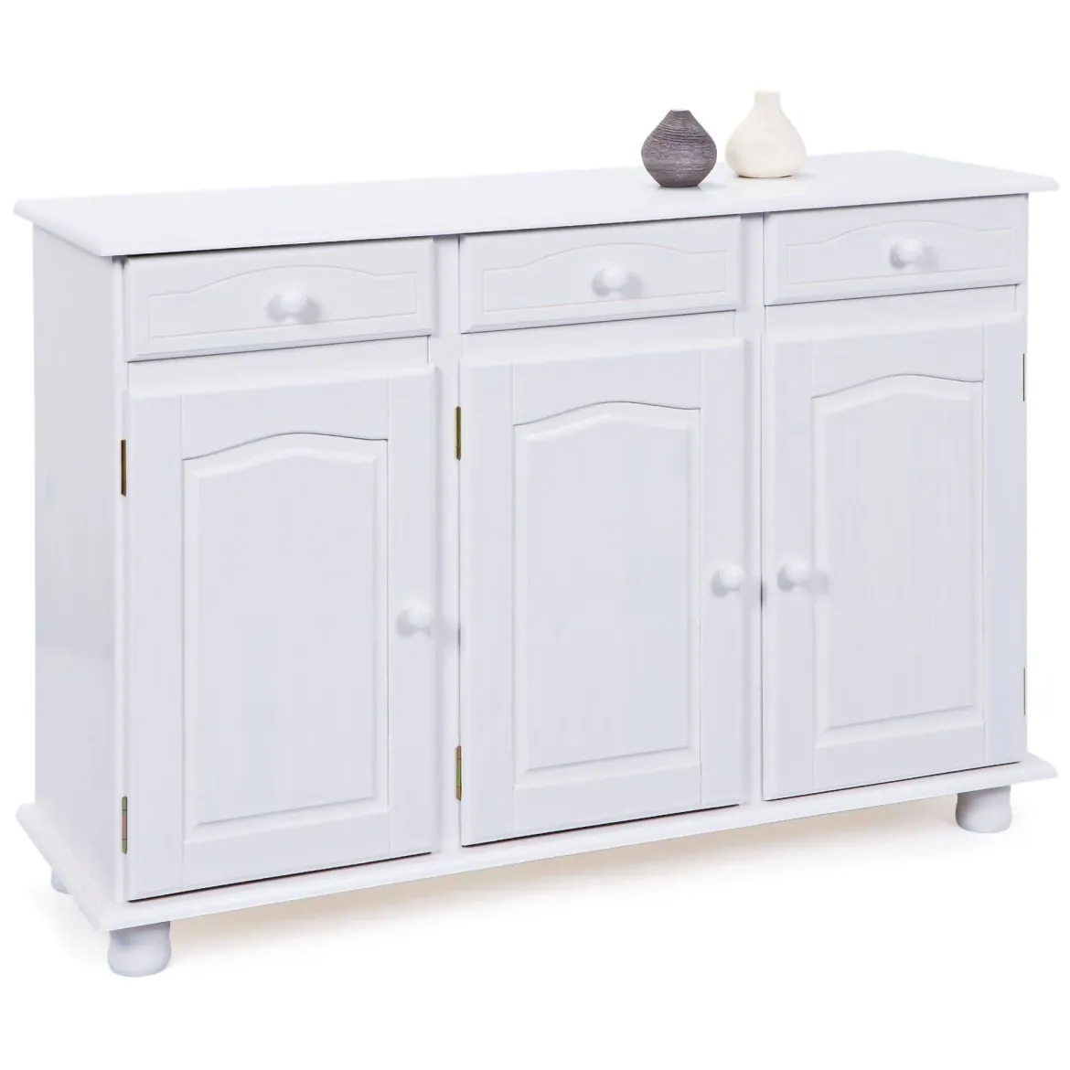 Credenza Bianco 4 Cassetti un Ripiano 94x86x40h cm, Apertura Battente - Baganza