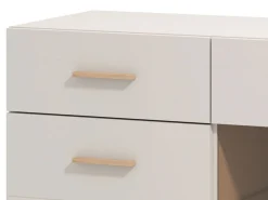 Credenza Bianco Crema Marrone Rovere 2 Cassetti 3 Ripiani 154x41.5x89h cm, Apertura Battente e Scorrevole - Nereto