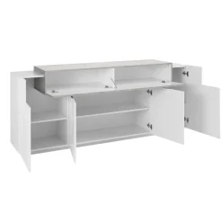 Credenza bianco lucida,cemento 200x45x85h cm 5 ante - Discordia