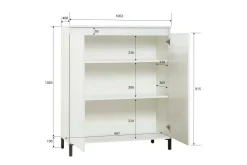 Credenza bianco lucida e antracite 100x40x110h cm 2 ante - Iwao