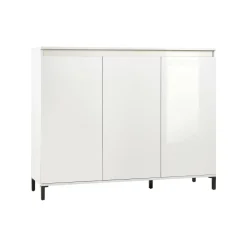 Credenza bianco lucida e antracite 138x40x90h cm 3 ante - Assinello