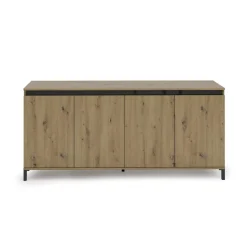 Credenza bianco lucida e antracite 184x40x90h cm 4 ante - Filomena