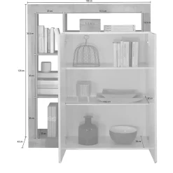 Credenza bianco lucida e ardesia 108x42x93h cm 2 ante - Atlantica