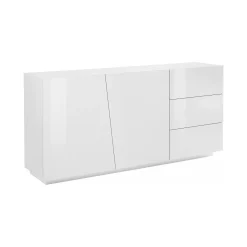 Credenza bianco lucida 181x43x84h cm 2 ante e 2 cassetti - Zerba