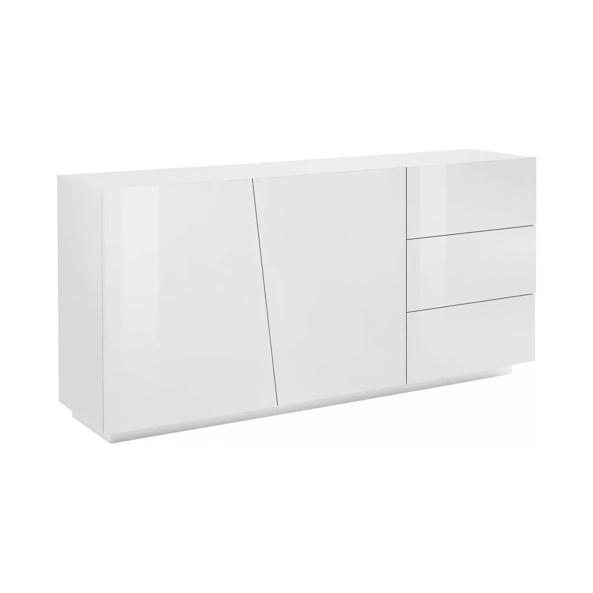 Credenza bianco lucida 181x43x84h cm 2 ante e 2 cassetti - Zerba