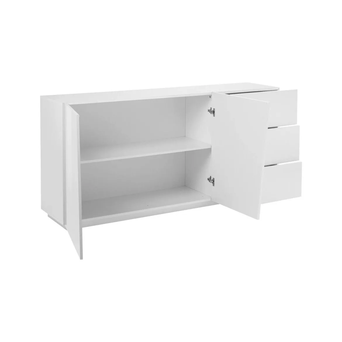 Credenza bianco lucida 181x43x84h cm 2 ante e 2 cassetti - Zerba