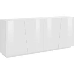 Credenza bianco lucida 200x43x86h cm 4 ante - Apollo