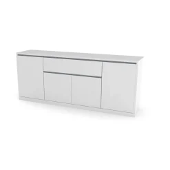 Credenza bianco lucida 210x45x85h cm 4 ante e 1 cassetto - Plutone