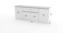 Credenza bianco lucida 210x45x85h cm 4 ante e 1 cassetto - Plutone