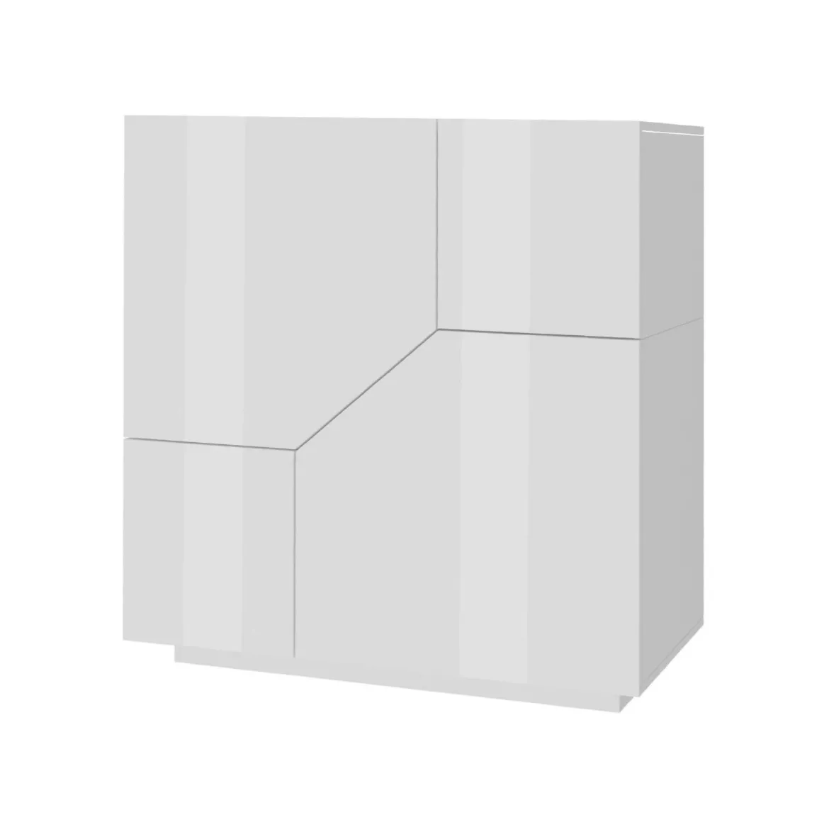 Credenza bianco lucida 79x43x86h cm 2 ante - Amento