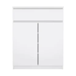 Credenza bianco lucida 80x40x100h cm 2 ante e 1 cassetto - Genziana