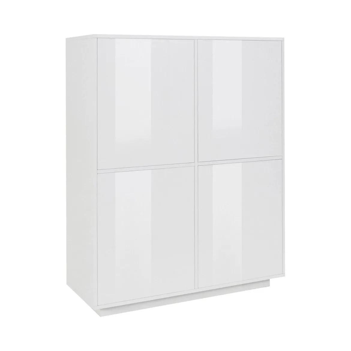 Credenza bianco lucida 100x41x126h cm 4 ante - Ara