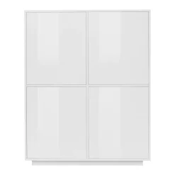 Credenza bianco lucida 100x41x126h cm 4 ante - Ara