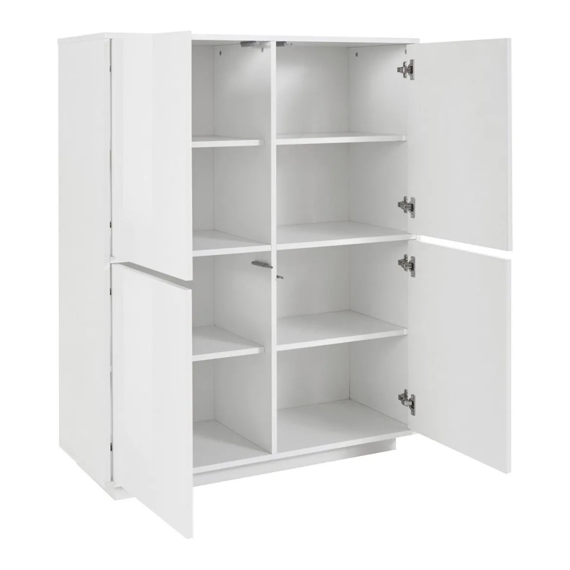 Credenza bianco lucida 100x41x126h cm 4 ante - Ara