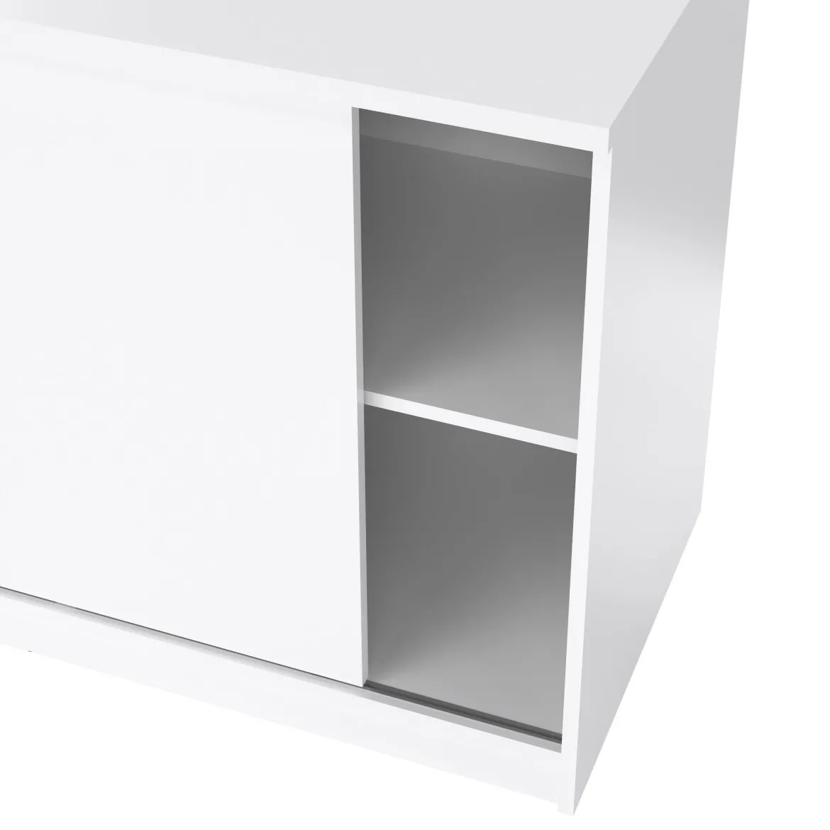 Credenza bianco lucida 118x50x75h cm 1 anta e 3 cassetti - Bebinca