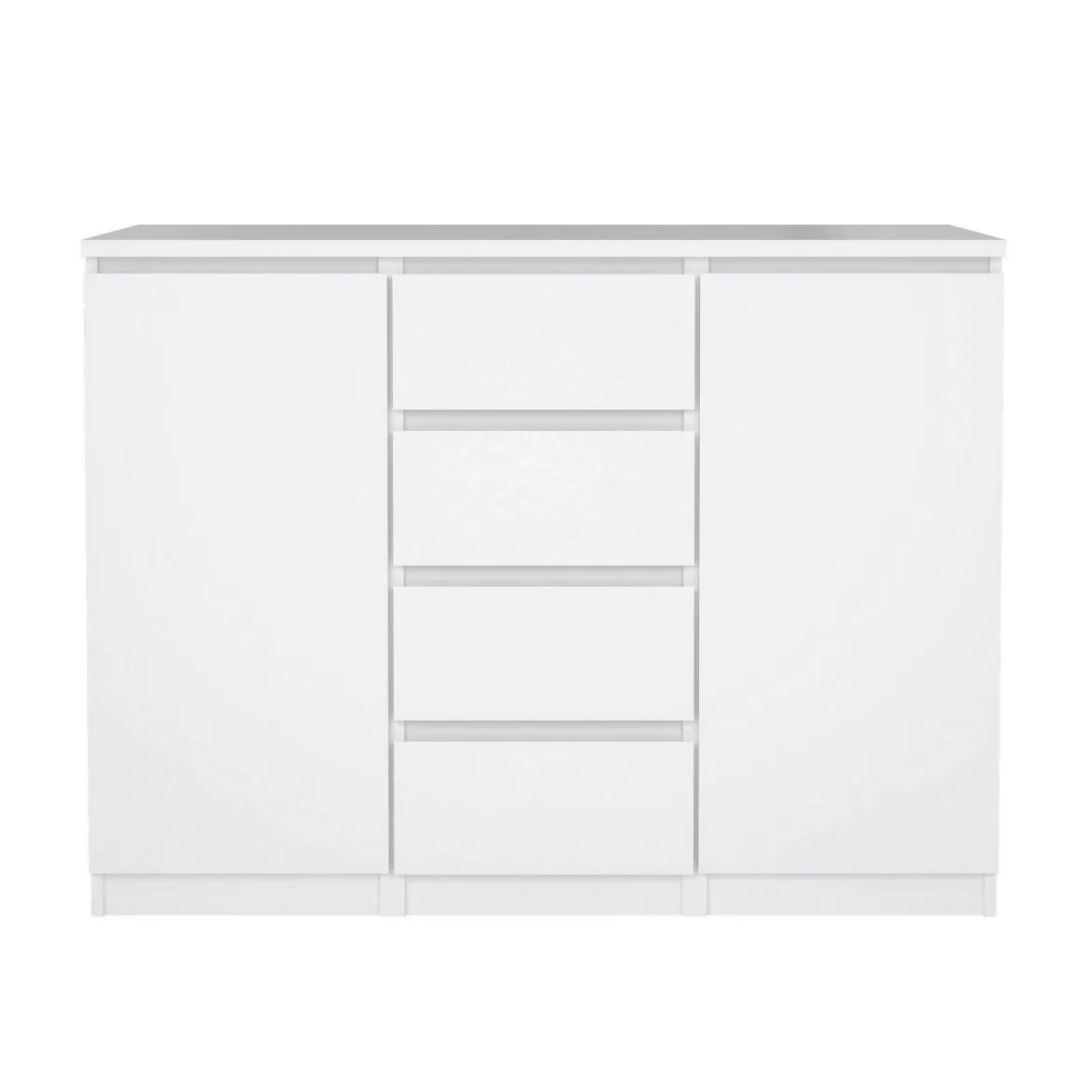 Credenza bianco lucida 120x50x90h cm 2 ante e 4 cassetti - Angelika