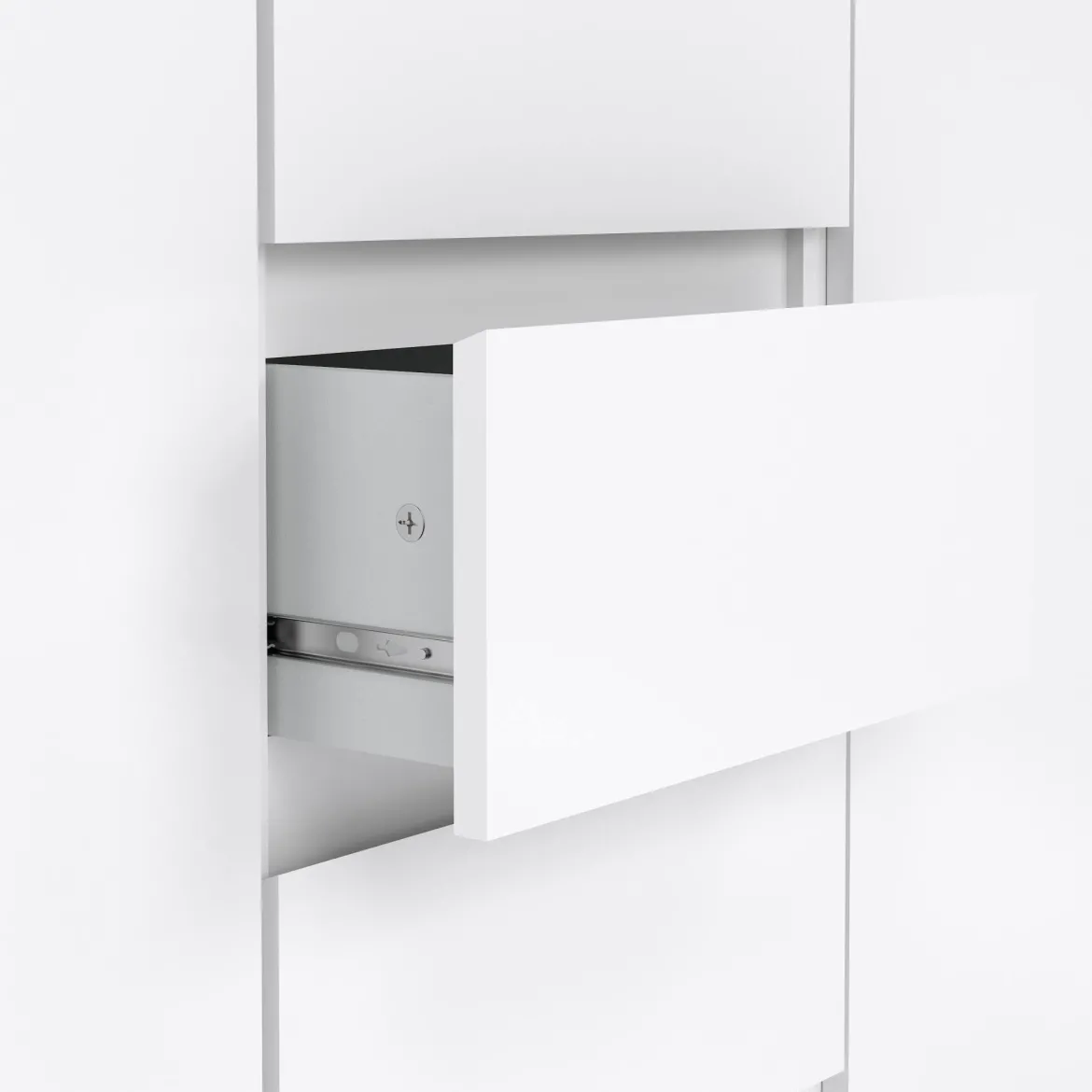 Credenza bianco lucida 120x50x90h cm 2 ante e 4 cassetti - Angelika