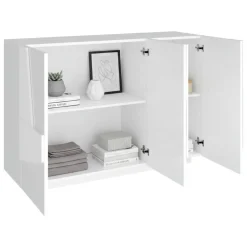 Credenza bianco lucida 121x38x86h cm 3 ante - Axl