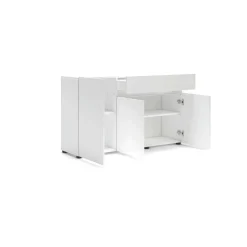 Credenza bianco lucida 135x38x79h cm 3 ante e 1 cassetto - Deodata
