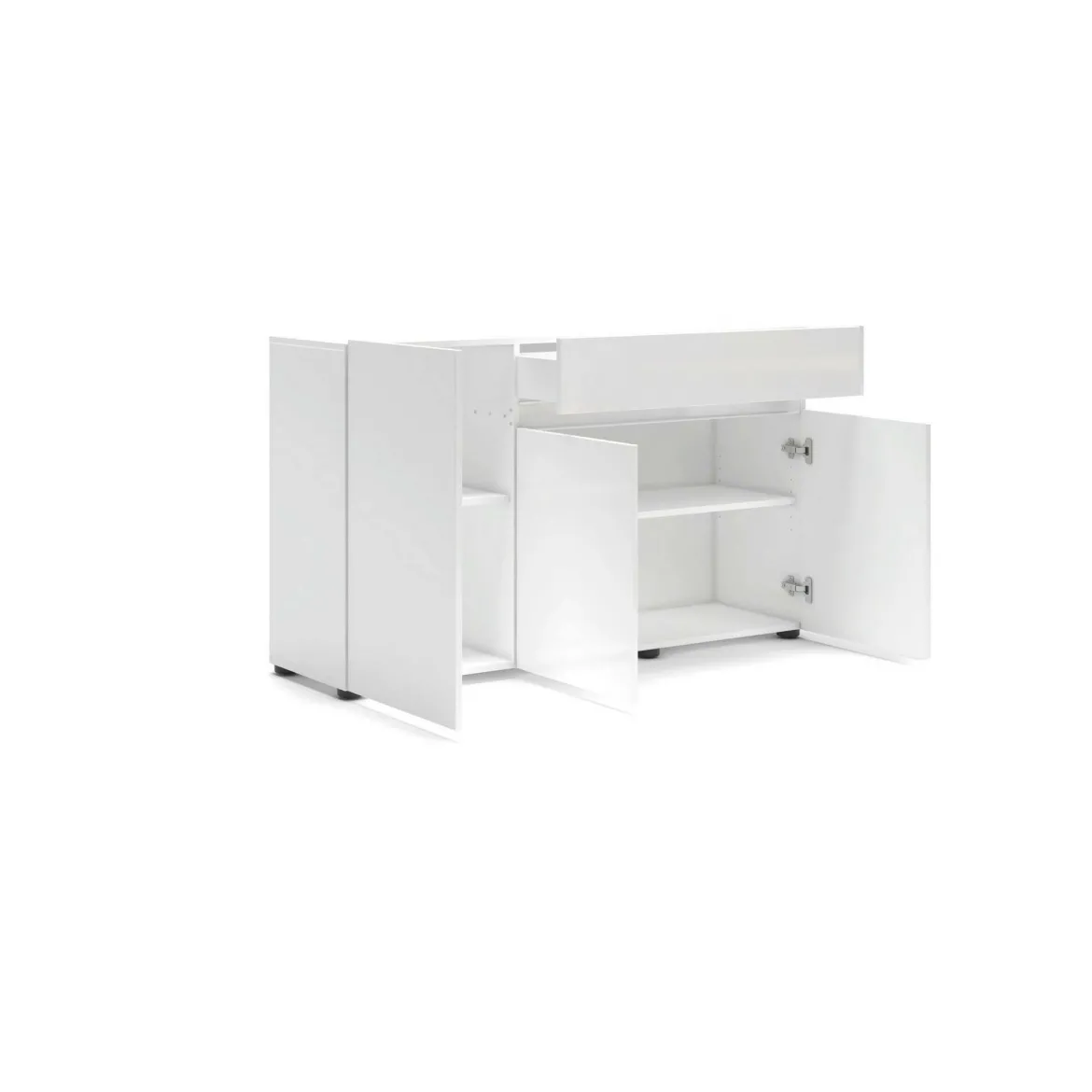 Credenza bianco lucida 135x38x79h cm 3 ante e 1 cassetto - Deodata