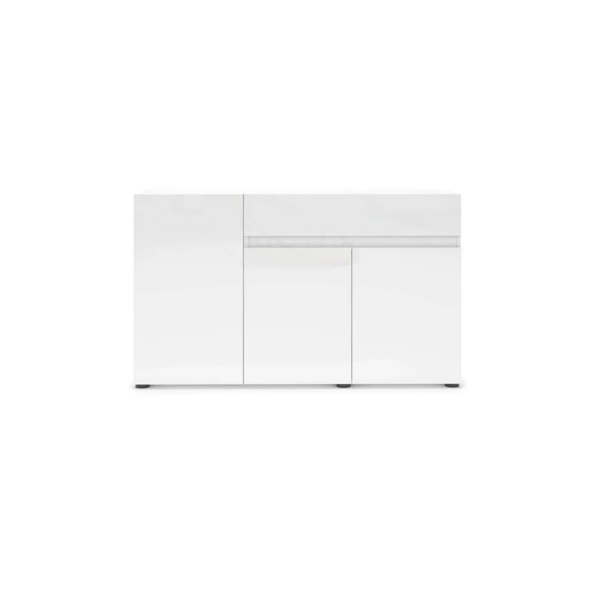 Credenza bianco lucida 135x38x79h cm 3 ante e 1 cassetto - Deodata