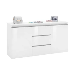 Credenza bianco lucida 150x40x81h cm 3 ante - Andesina