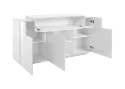 Credenza bianco lucida 162x44x86h cm 4 ante - Augusto